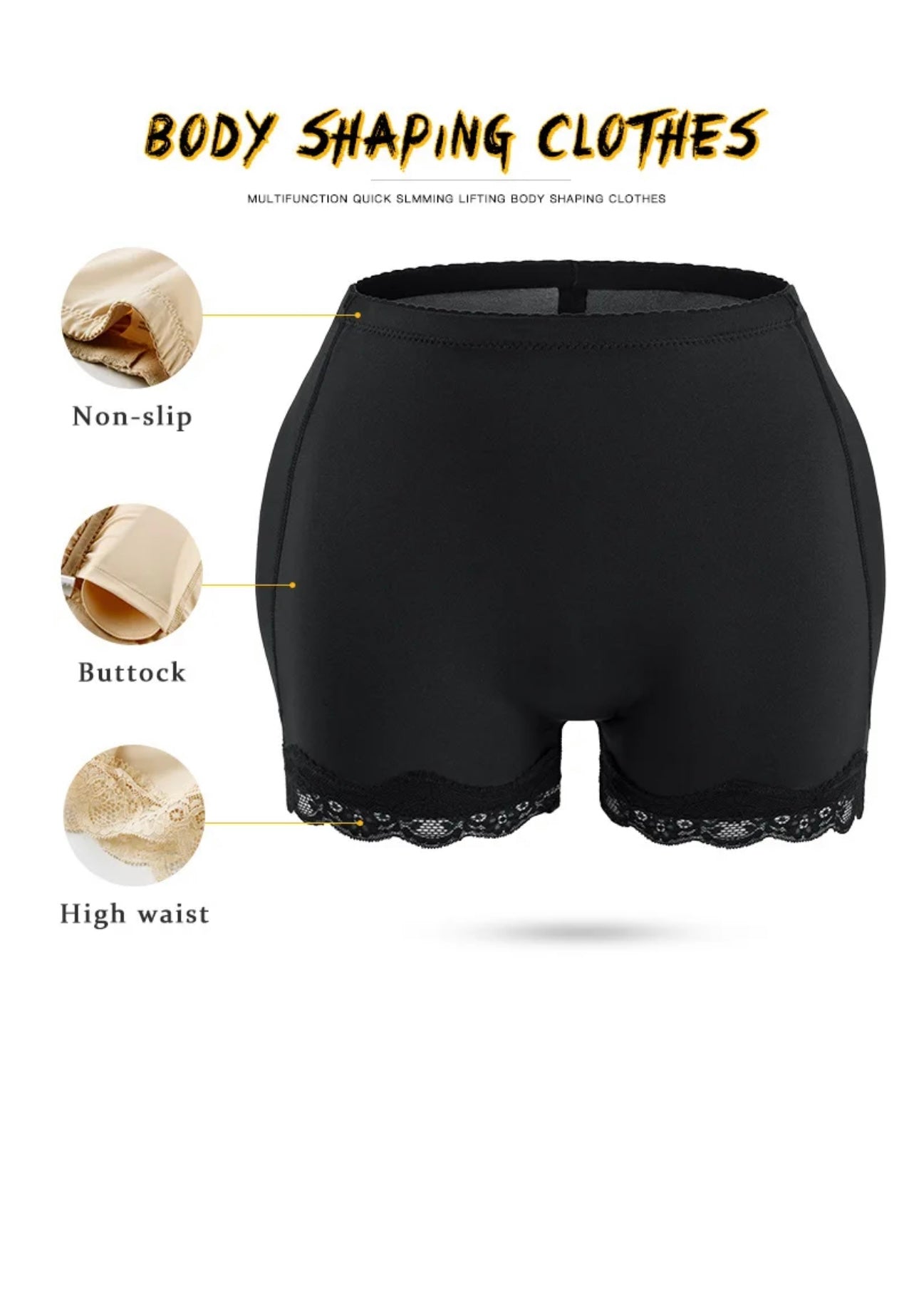 BBL shorts ( hips & Butt Pad included) - WrapAndTuck