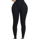 Shape Wear Leggings With Zipper - WrapAndTuck
