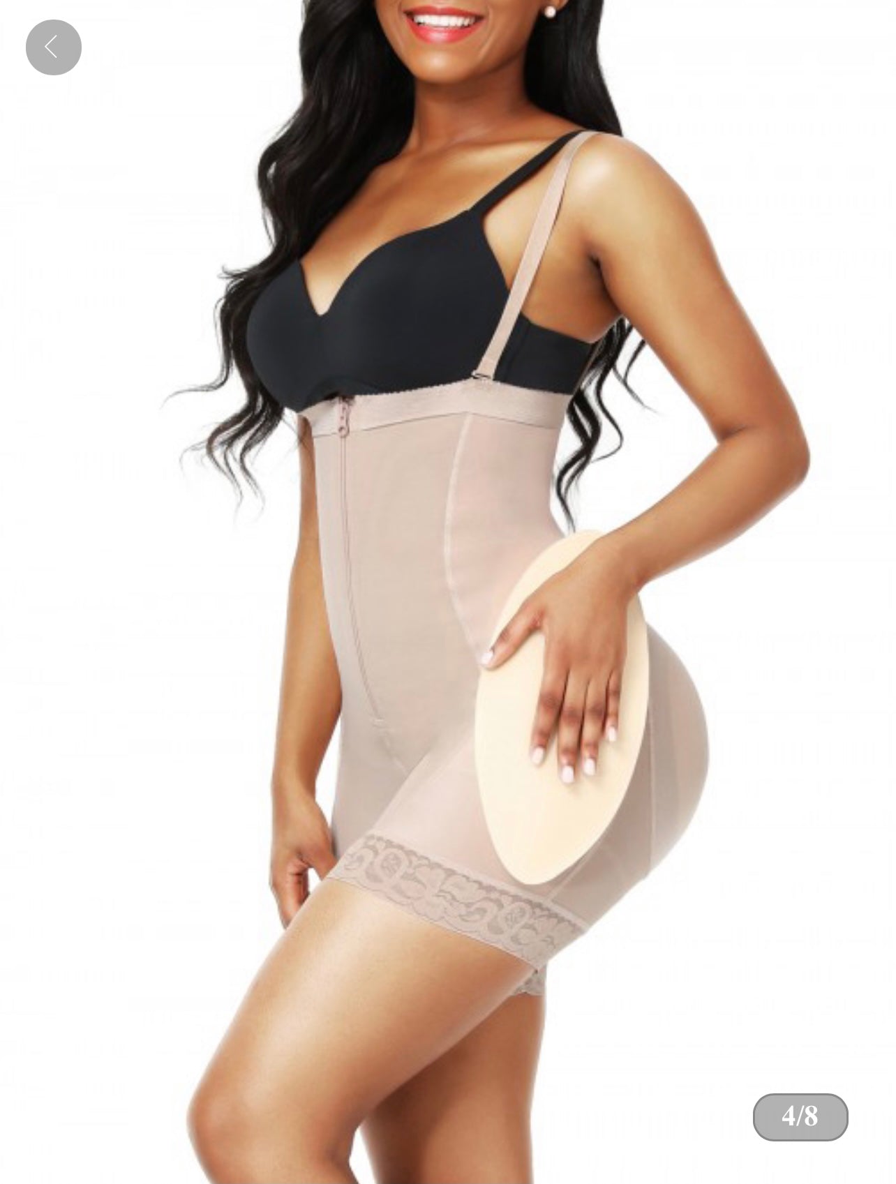 butt lifter body shaper with removable pads & butt